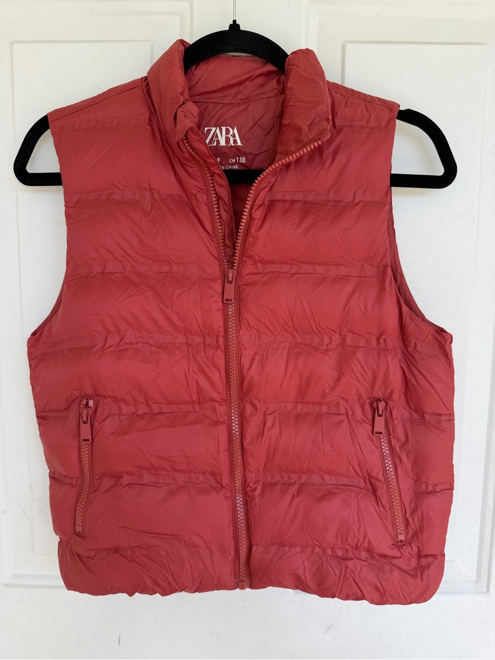 ZARA Puffer Vest Red Kids Girls Size 8-9